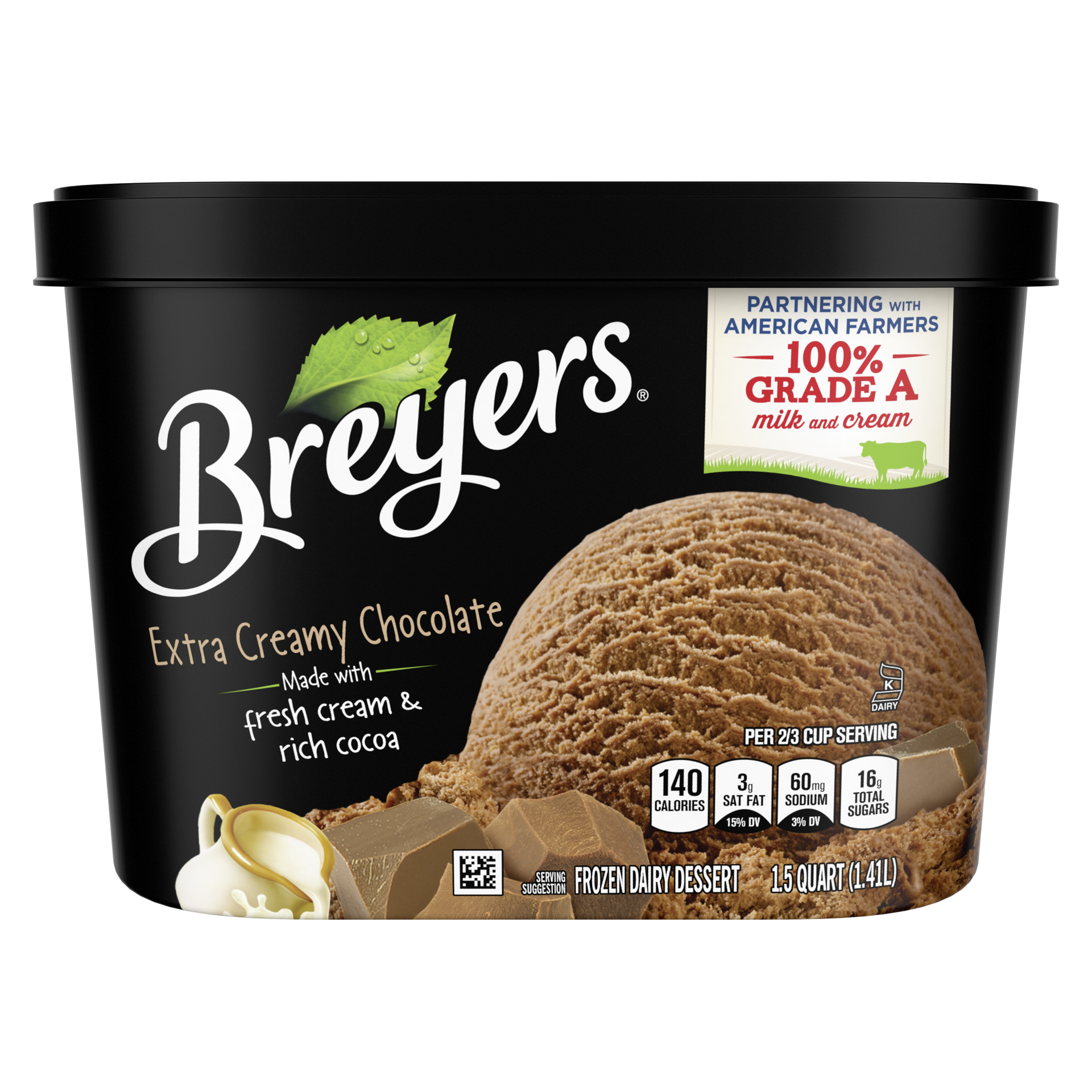 slide 3 of 4, Breyer's Breyers Frozen Dairy Dessert Extra Creamy Chocolate, 48 oz, 