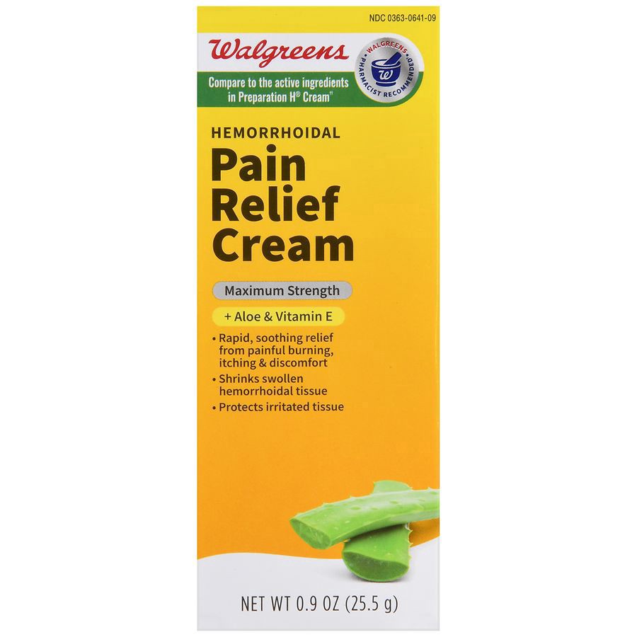 slide 5 of 5, Walgreens Hemorrhoidal Maximum Strength Pain Relief Cream, 0.9 oz