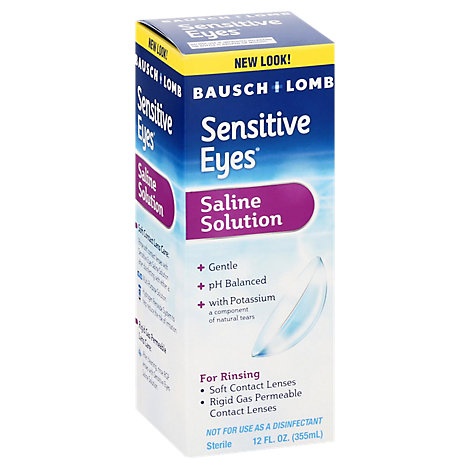 slide 1 of 1, Bausch + Lomb Bausch & Lomb Saline Solution Sensitive Eyes Gentle Plus, 12 fl oz