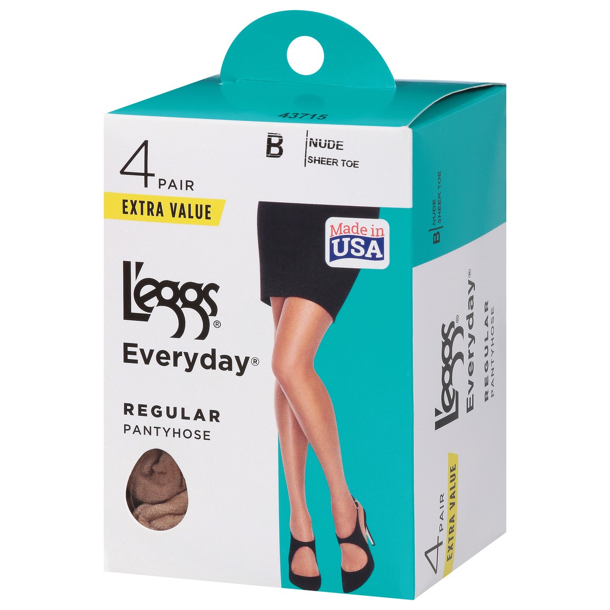 slide 9 of 9, L'eggs Everyday Nude Regular Pantyhose B Extra Value 4 ea, 4 ct