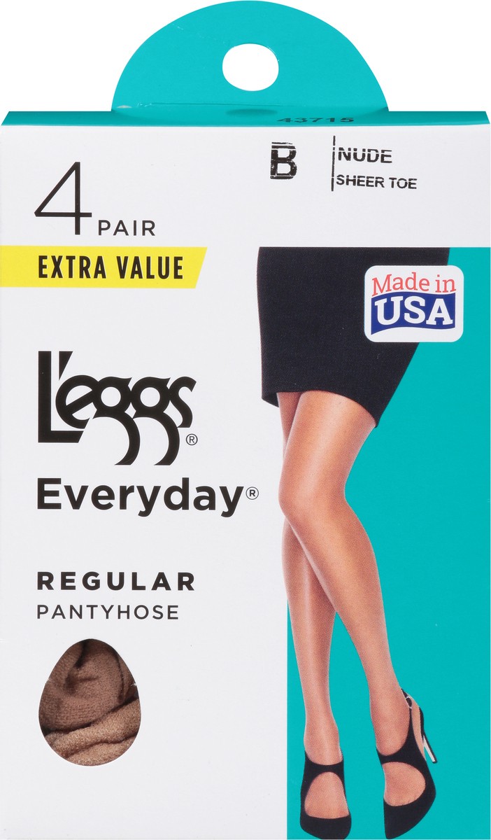 slide 6 of 9, L'eggs Everyday Nude Regular Pantyhose B Extra Value 4 ea, 4 ct