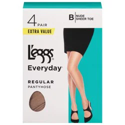 L'eggs Everyday Nude Regular Pantyhose Size B - 4 ea
