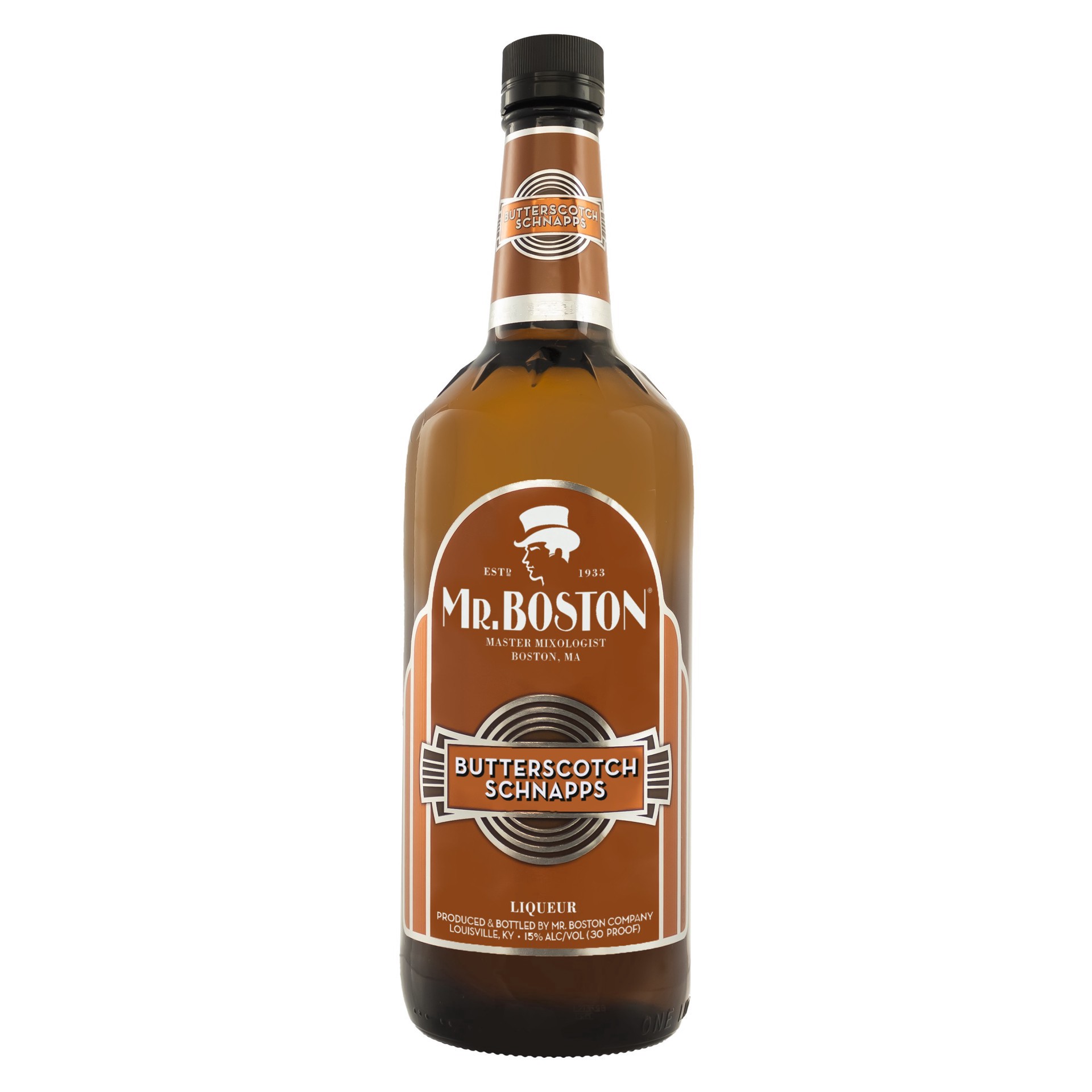 slide 1 of 1, Mr. Boston Butterscotch Schnapps, 1 liter