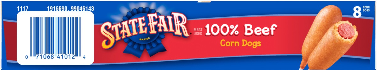 slide 8 of 9, State Fair 100% Beef Corn Dogs Frozen Meal - 8 Count, 21.36 oz