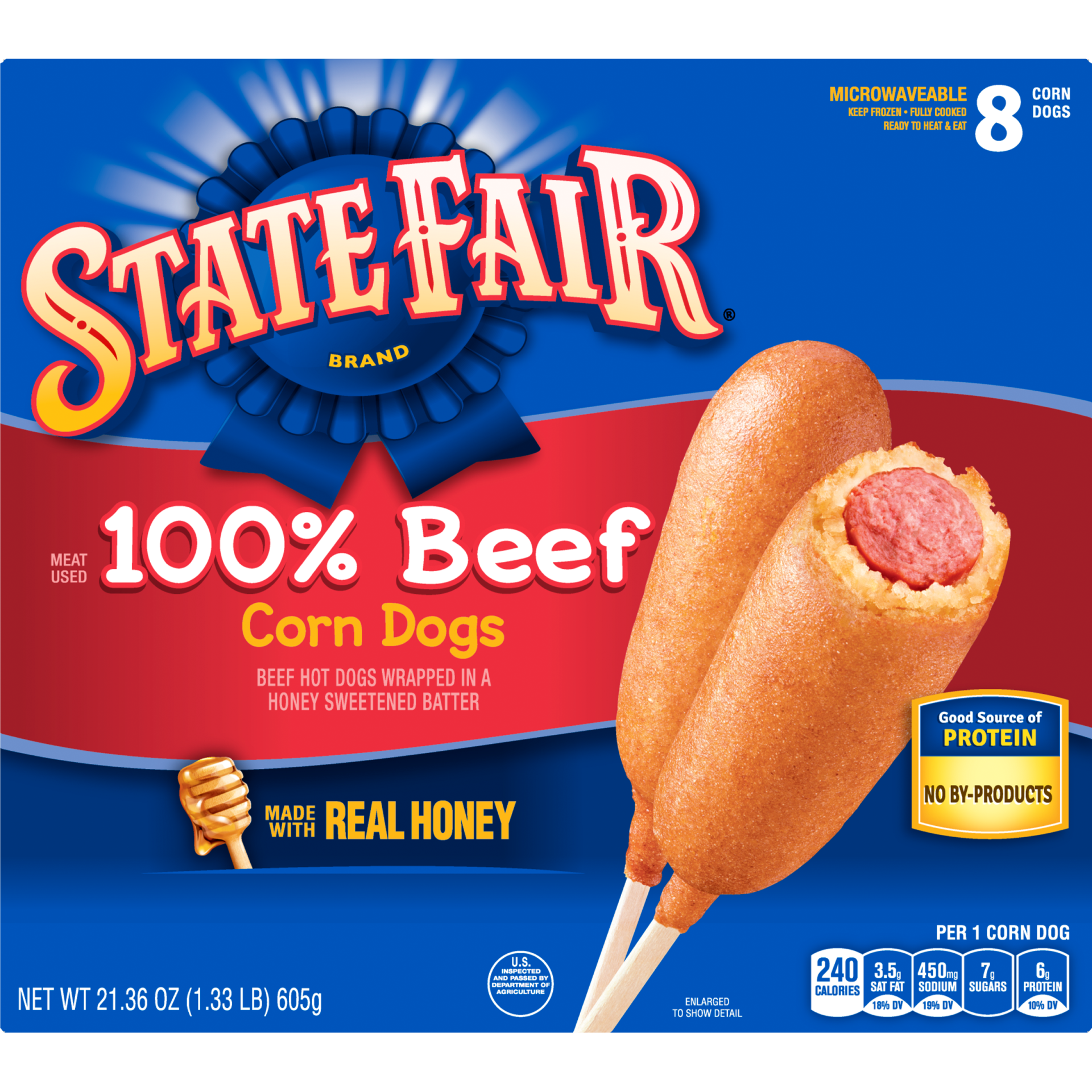 slide 1 of 6, 100% Beef Frozen Corn Dogs, 21.36 oz