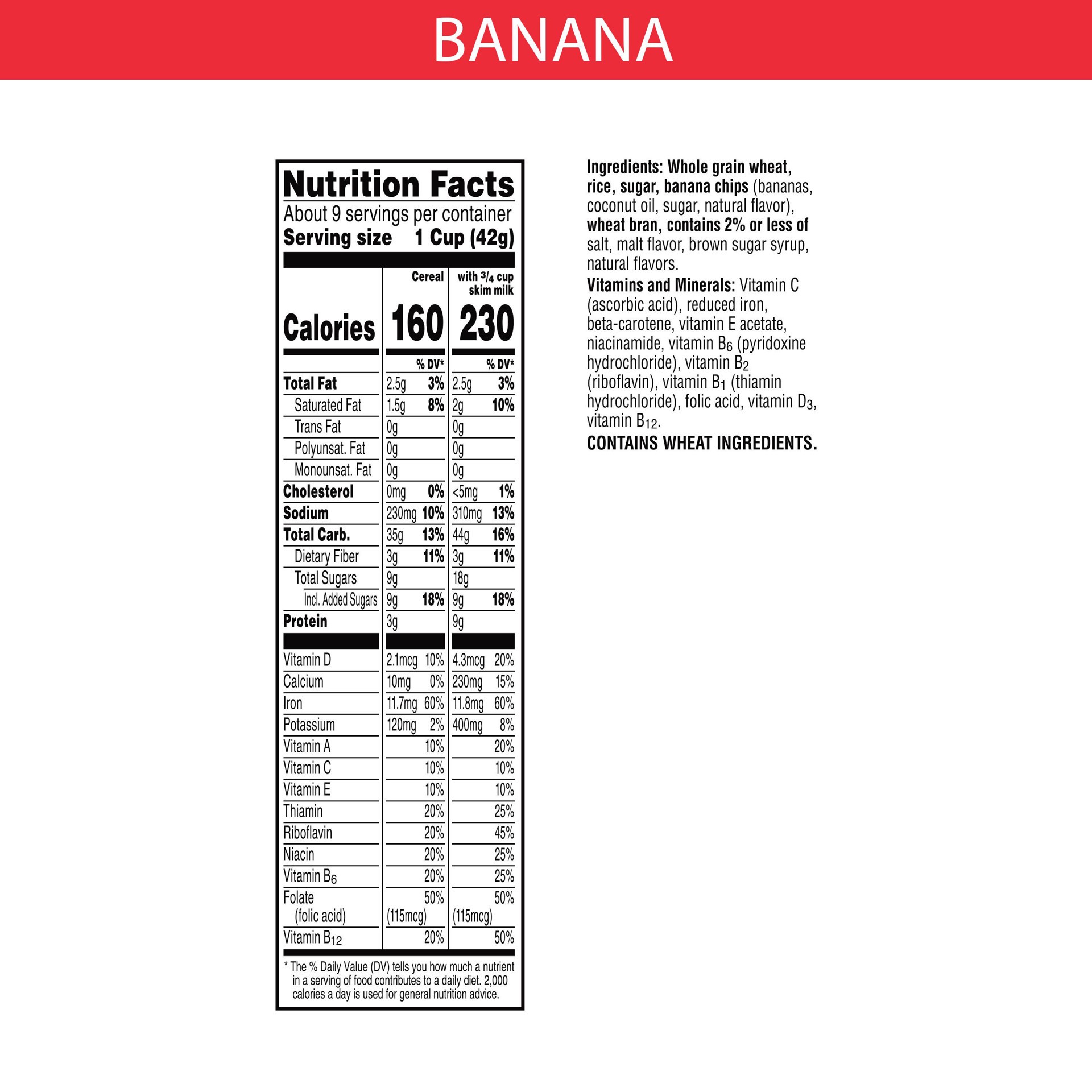 slide 5 of 5, Special K Kellogg's Special K Breakfast Cereal, 11 Vitamins and Minerals, Made with Real Bananas, Banana, 12.8oz Box, 1 Box, 12.8 oz