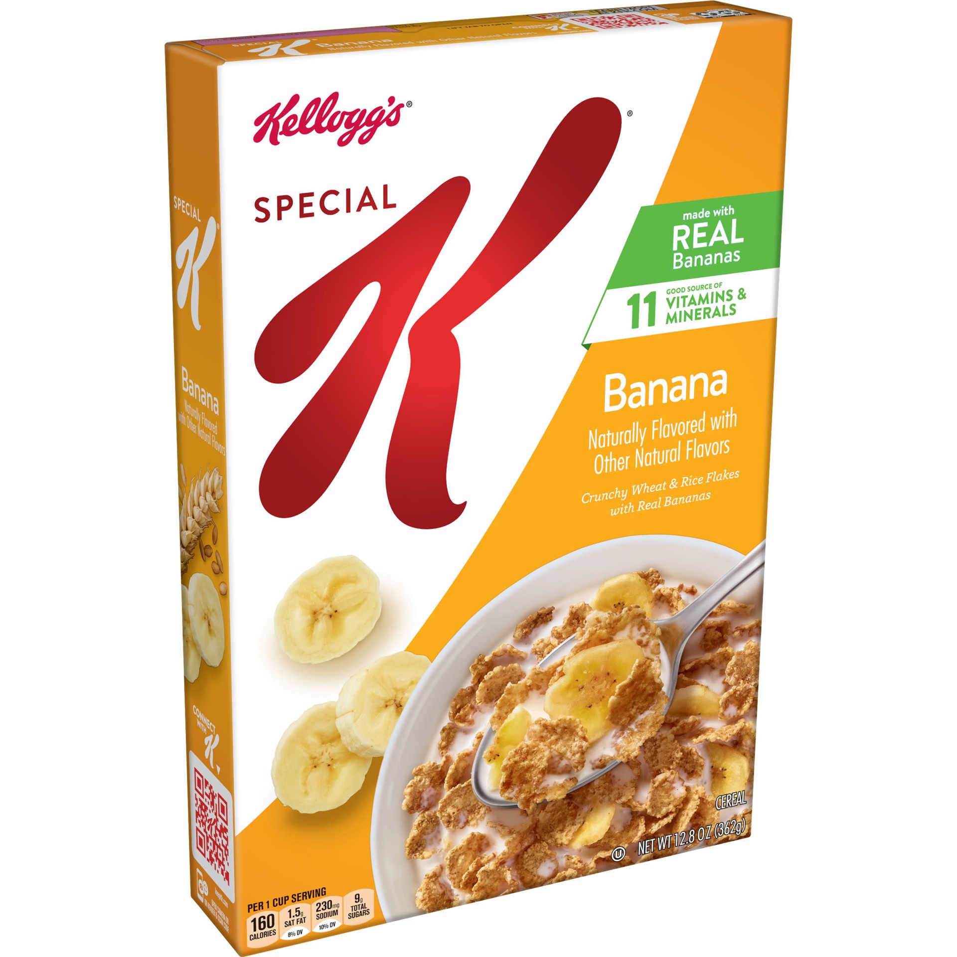 slide 1 of 5, Special K Kellogg's Special K Breakfast Cereal, 11 Vitamins and Minerals, Made with Real Bananas, Banana, 12.8oz Box, 1 Box, 12.8 oz