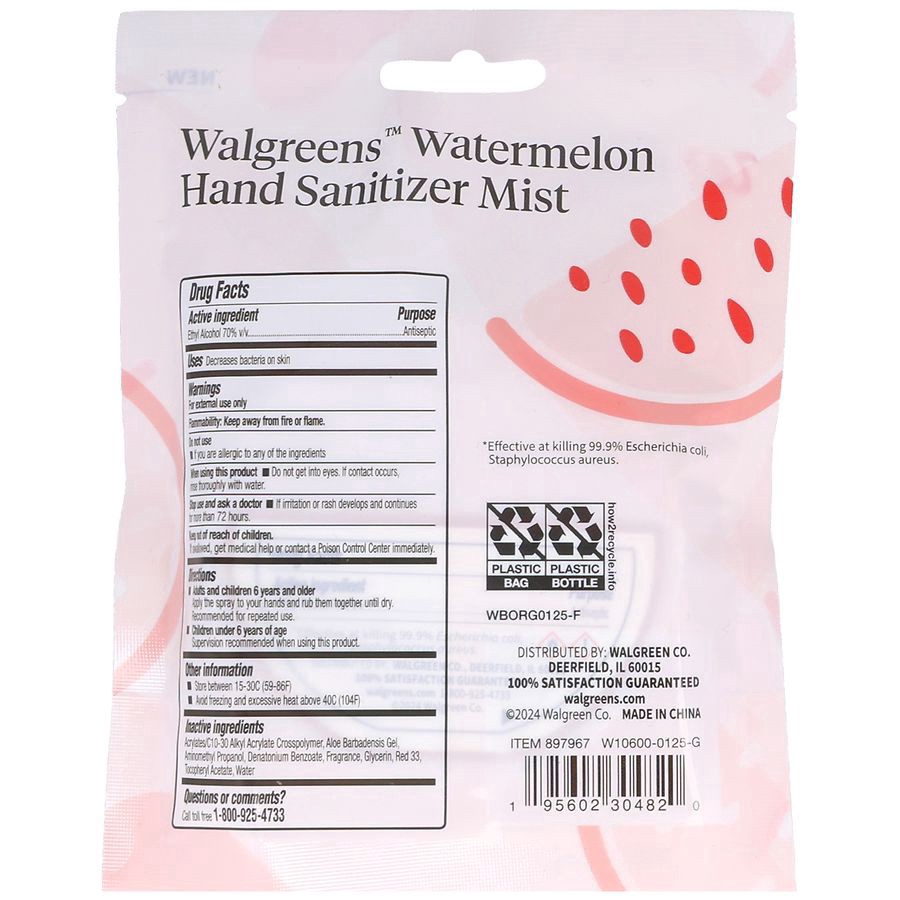 slide 3 of 5, Walgreens Hand Sanitizer Mist Watermelon, 1 fl oz