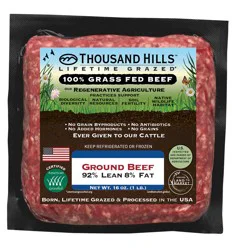 Thousand Hills Cattle Company 92% Lean 8% Fat Ground Beef