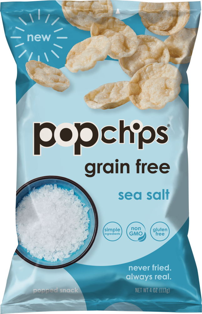 slide 1 of 1, popchips Popped Snack, Grain Free, Sea Salt, 4 oz