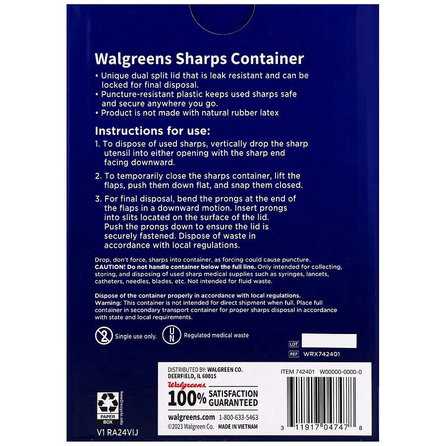 slide 4 of 4, Walgreens Sharp Containers, 1 ct