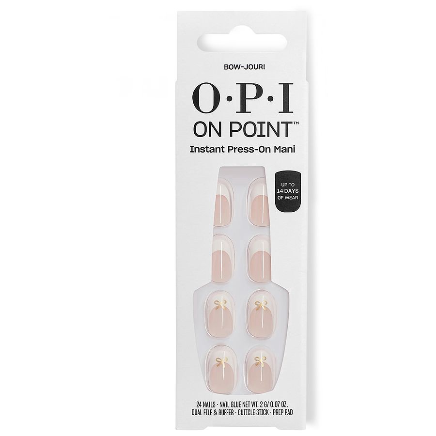 slide 1 of 5, OPI On Point Press On Nail Set - Bow-Jour!, 1 ct