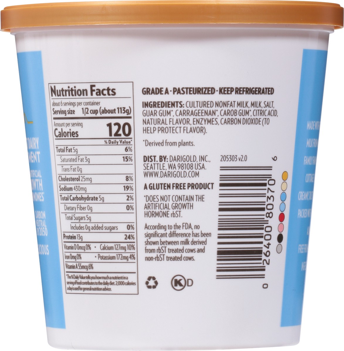 slide 6 of 13, Darigold 4% Milkfat Whole Large Curd Cottage Cheese 24 oz, 24 oz