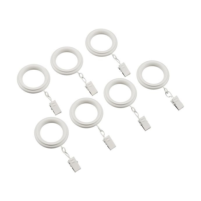 slide 1 of 1, Cambria Casuals Clip Rings - Matte White, 7 ct