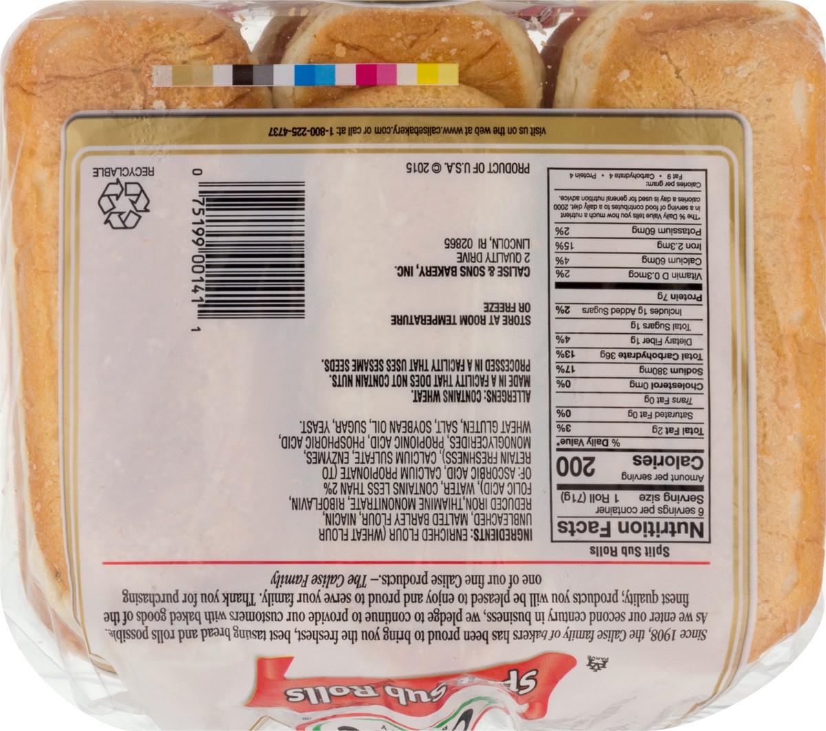 slide 9 of 12, Calise Bakery Split Sub Rolls 15 oz, 15 oz