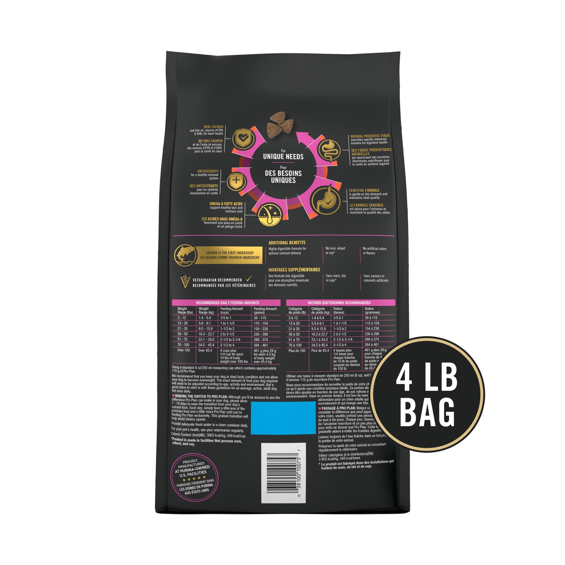 slide 2 of 9, Purina® Pro Plan Sensitive Skin & Stomach Adult Dry Dog Food - Salmon & Rice, No Corn, Wheat Or Soy, 4 lb