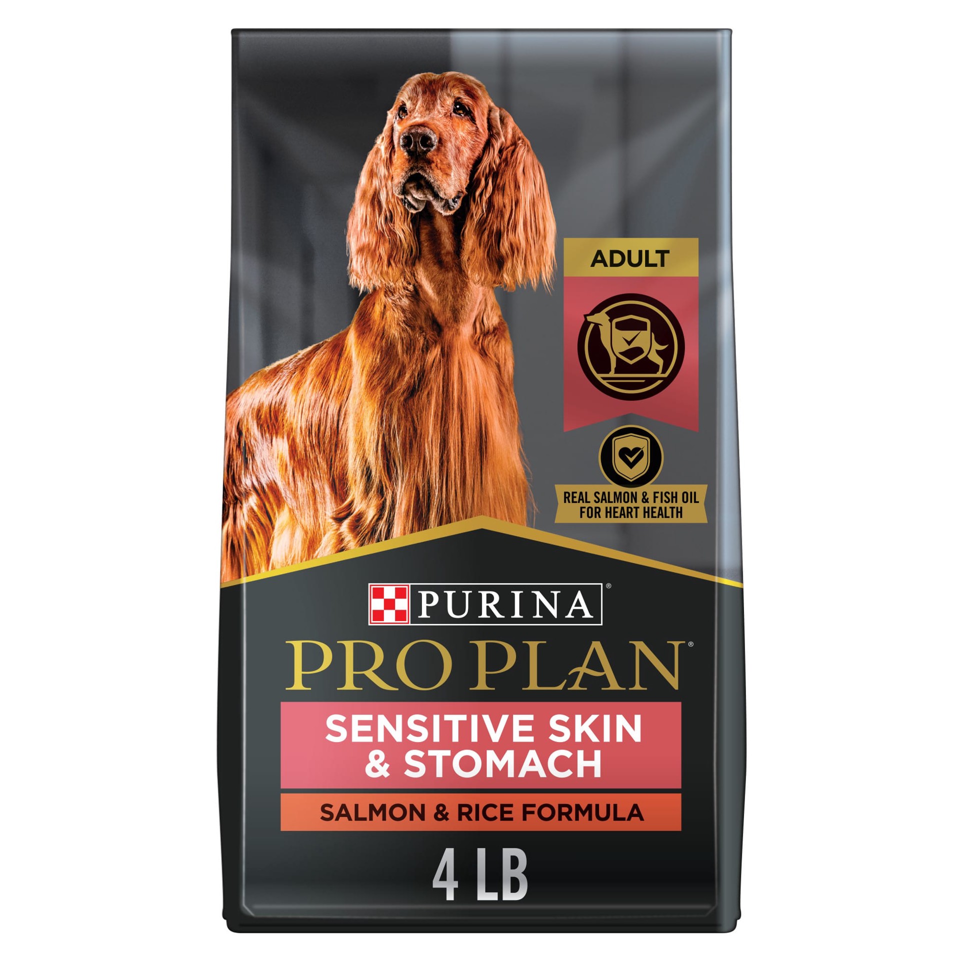 slide 1 of 9, Purina® Pro Plan Sensitive Skin & Stomach Adult Dry Dog Food - Salmon & Rice, No Corn, Wheat Or Soy, 4 lb