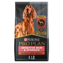 Purina Pro Plan Sensitive Skin and Stomach Dog Food Dry, Adult Salmon & Rice Formula, Digestive Health