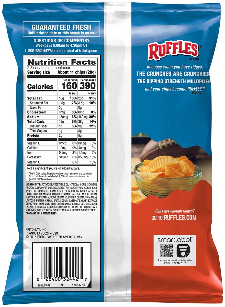 slide 3 of 4, Ruffles Cheddar & Sour Cream Potato Chips, 2.5 oz