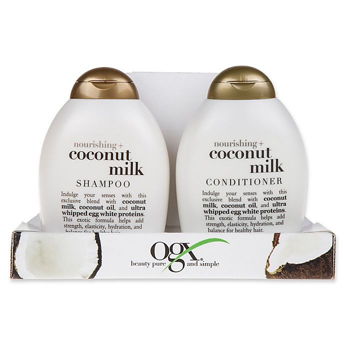 slide 1 of 2, OGX Value Nourishing Coconut Milk Shampoo and Conditioner, 2 ct