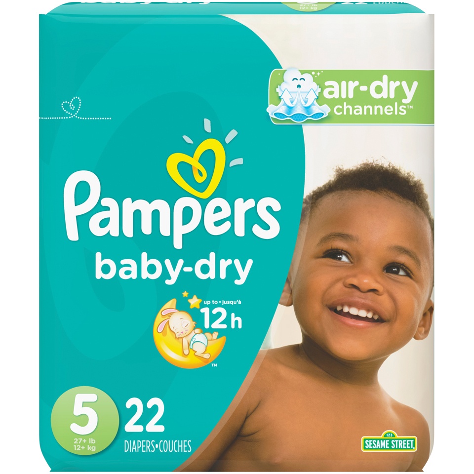 slide 1 of 3, Pampers Baby Dry Diapers, 22 ct