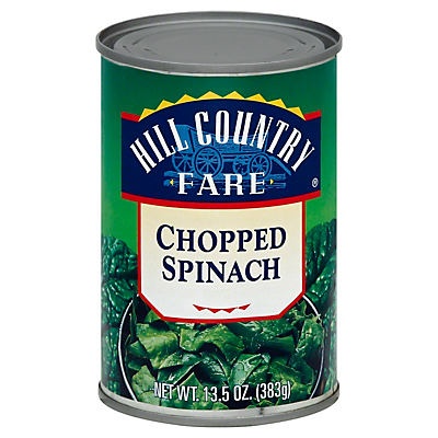 slide 1 of 1, Hill Country Fare Chopped Spinach, 13.5 oz