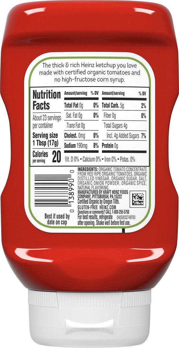 slide 5 of 9, Heinz Organic Tomato Ketchup, 