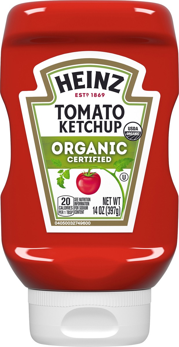 slide 1 of 9, Heinz Organic Tomato Ketchup, 14 oz Bottle, 14 oz