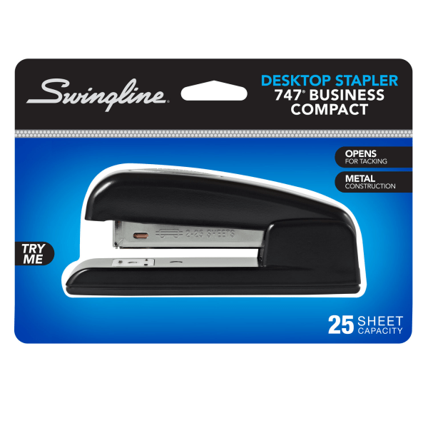slide 1 of 1, Swingline 747 Half-Strip Business Stapler, 7-1/2"", Black, 1 ct