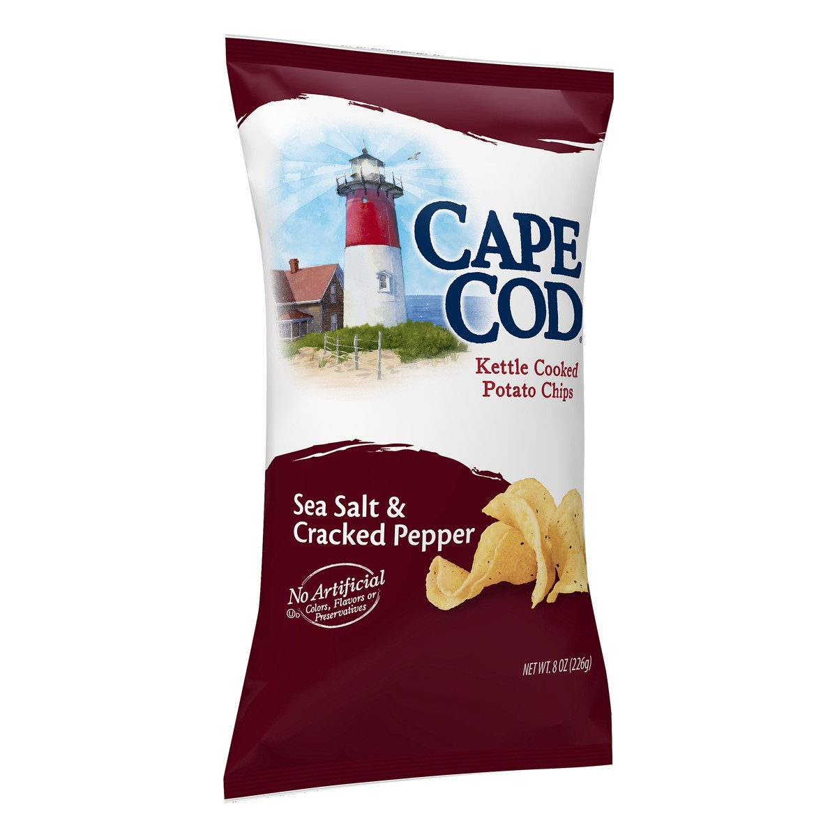 slide 4 of 5, Cape Cod Potato Chips, Sea Salt & Cracked Pepper Kettle Cooked Chips, 8 Oz, 8 oz