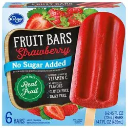 Kroger No Sugar Added Strawberry Frozen Fruit Bars