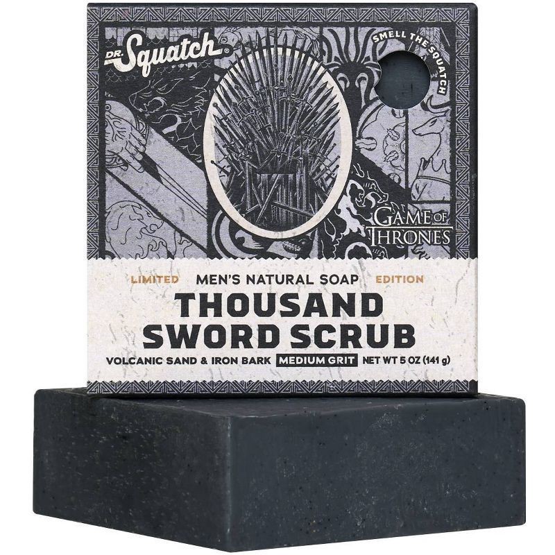 slide 7 of 7, DR. SQUATCH Men's All Natural Bar Soap - Thousand Sword Scrub - 5oz, 5 oz