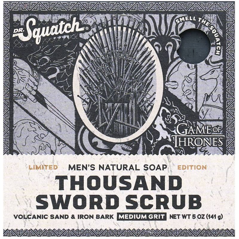slide 1 of 7, DR. SQUATCH Men's All Natural Bar Soap - Thousand Sword Scrub - 5oz, 5 oz