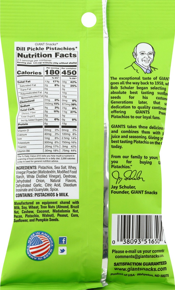 slide 5 of 13, GIANTS Giant Dill Pickle Pistachios, 4.5 oz