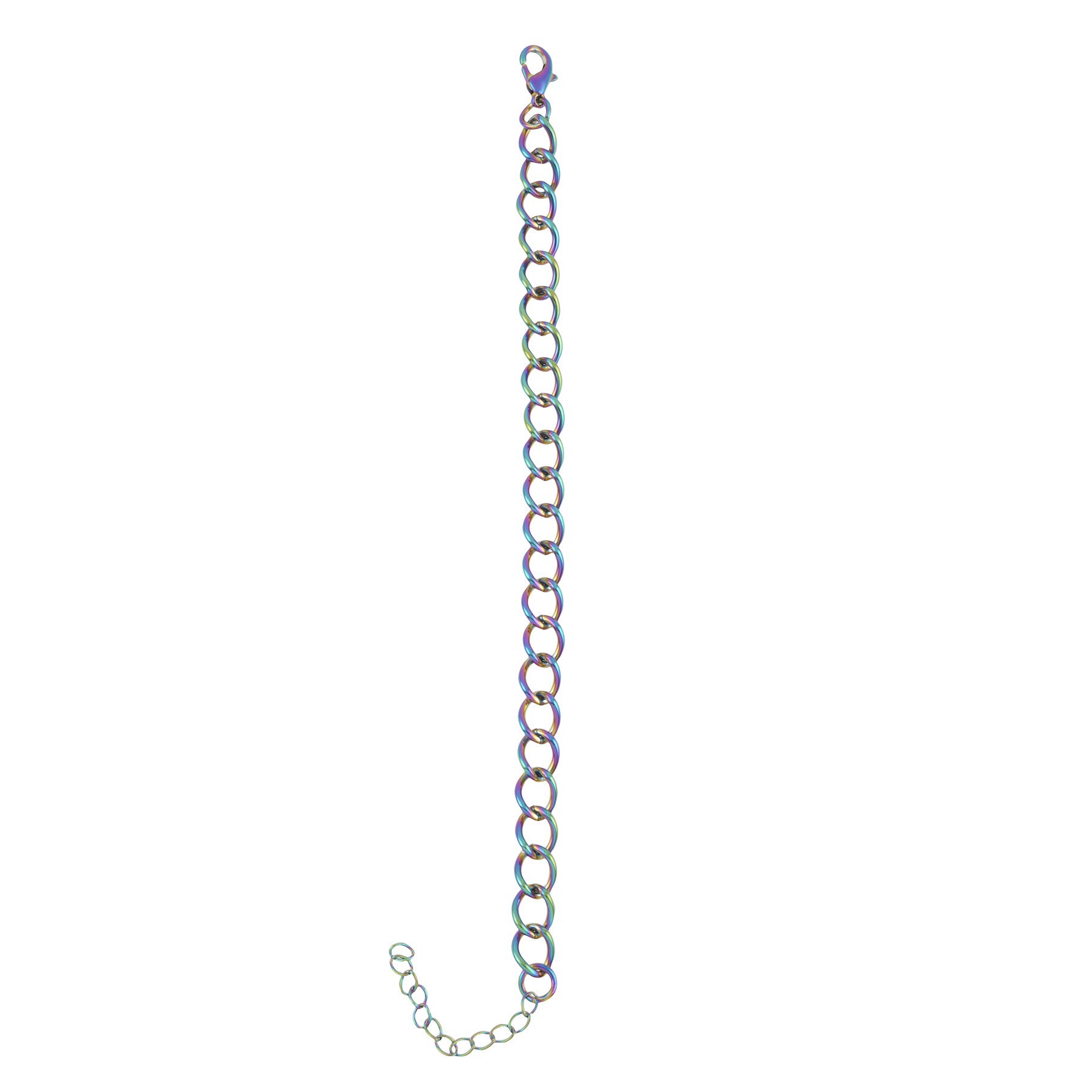 slide 3 of 3, 7.5" Oil Slick Curb Charm Bracelet By Bead Landing, 7.5 in