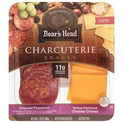 Boars Head Uncured Pepperoni Vermont Cheddar Snack Tray - 1.75 Oz.