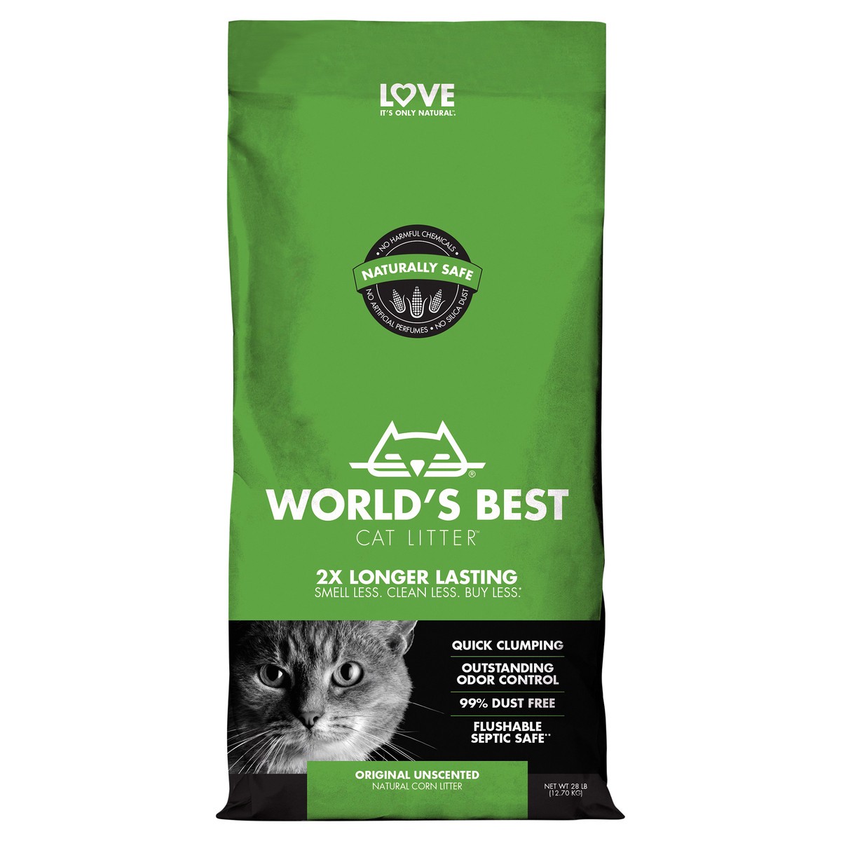 slide 1 of 6, World's Best Cat Litter World''s Best Cat Litter Original Unscented 28 LBS, 28 lb