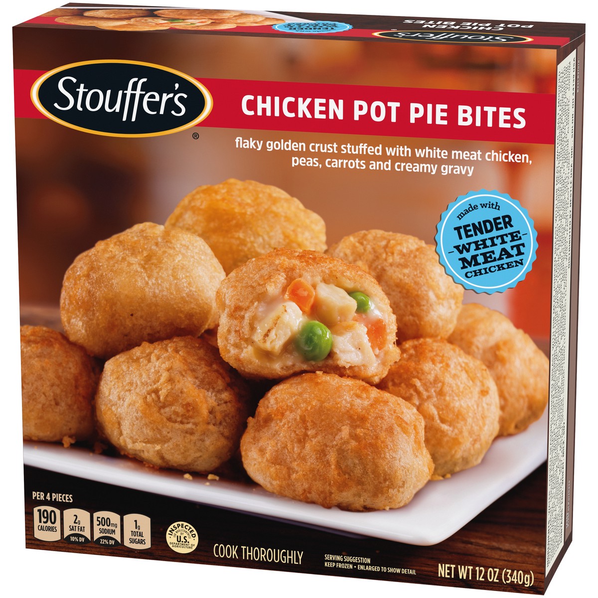 slide 3 of 9, Stouffer's Chicken Pot Pie Bites Frozen Appetizer, 12 oz