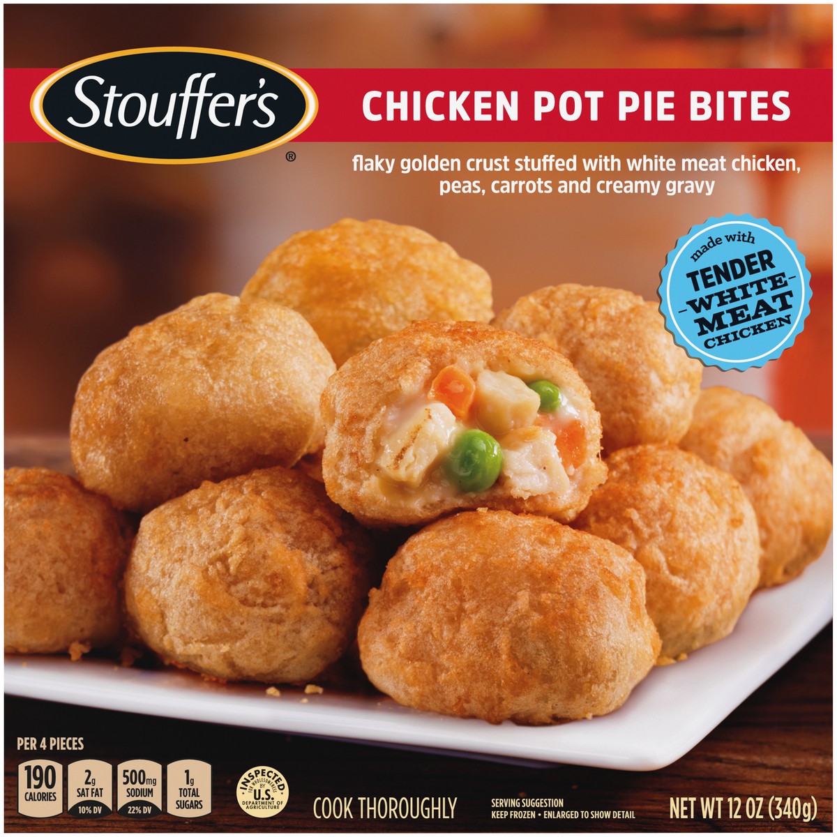 slide 5 of 9, Stouffer's Chicken Pot Pie Bites Frozen Appetizer, 12 oz