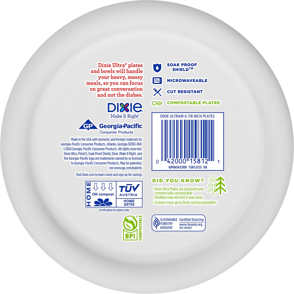 slide 5 of 6, Dixie Ultra Compostable 7 Inch Plates, 94 Count, 94 ct