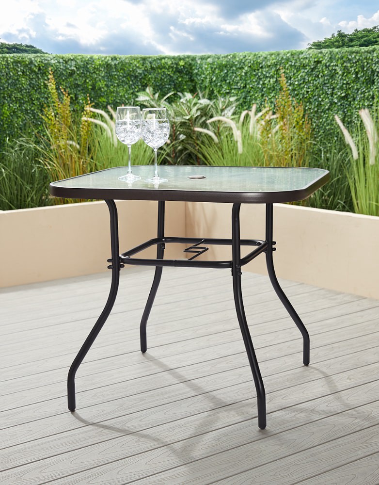slide 2 of 2, Hd Designs Outdoors Square Glass Top Dining Table, 1 ct