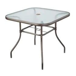 Hd Designs Outdoors Square Glass Top Dining Table