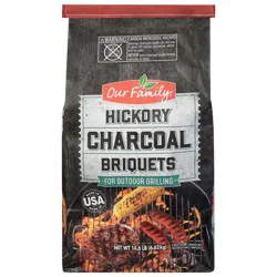 Our Family Hickory Charcoal Briquets 14.6 lb