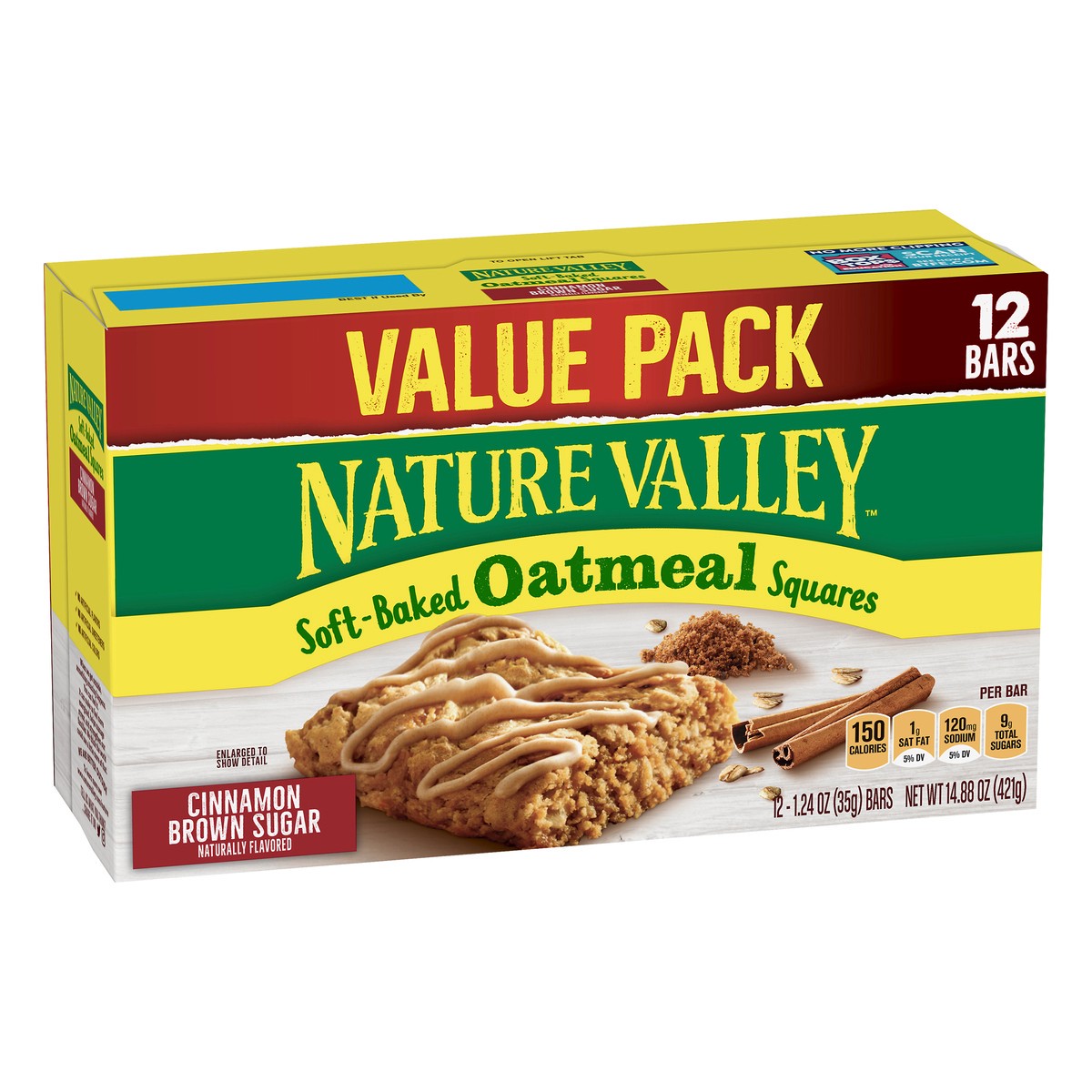 slide 8 of 9, Nature Valley Soft Baked Oatmeal Squares, Cinnamon Brown Sugar, 12 Bars, 14.88 oz, 12 ct