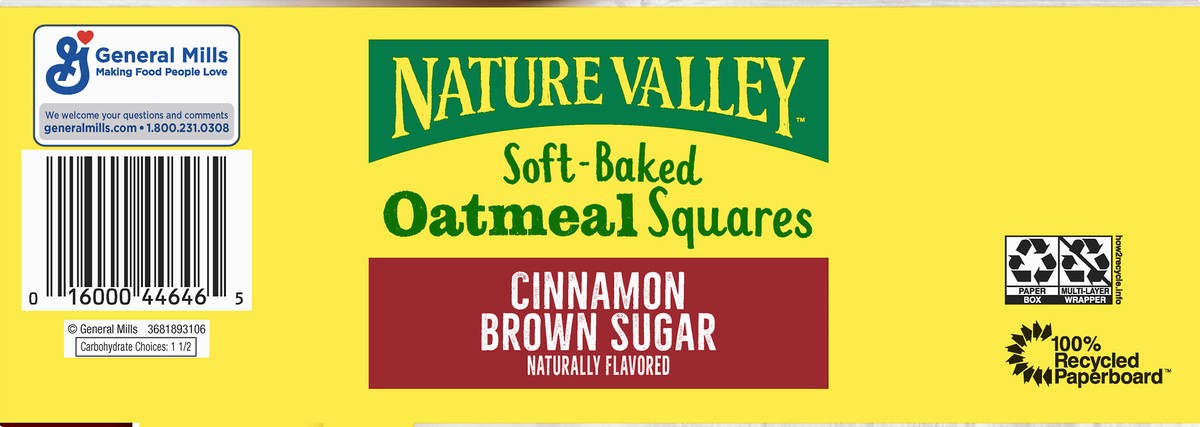 slide 6 of 9, Nature Valley Soft Baked Oatmeal Squares, Cinnamon Brown Sugar, 12 Bars, 14.88 oz, 12 ct