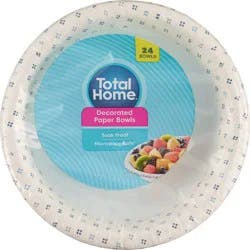 Total Home Decorated Paper Bowls 20 Oz, 24 Ct