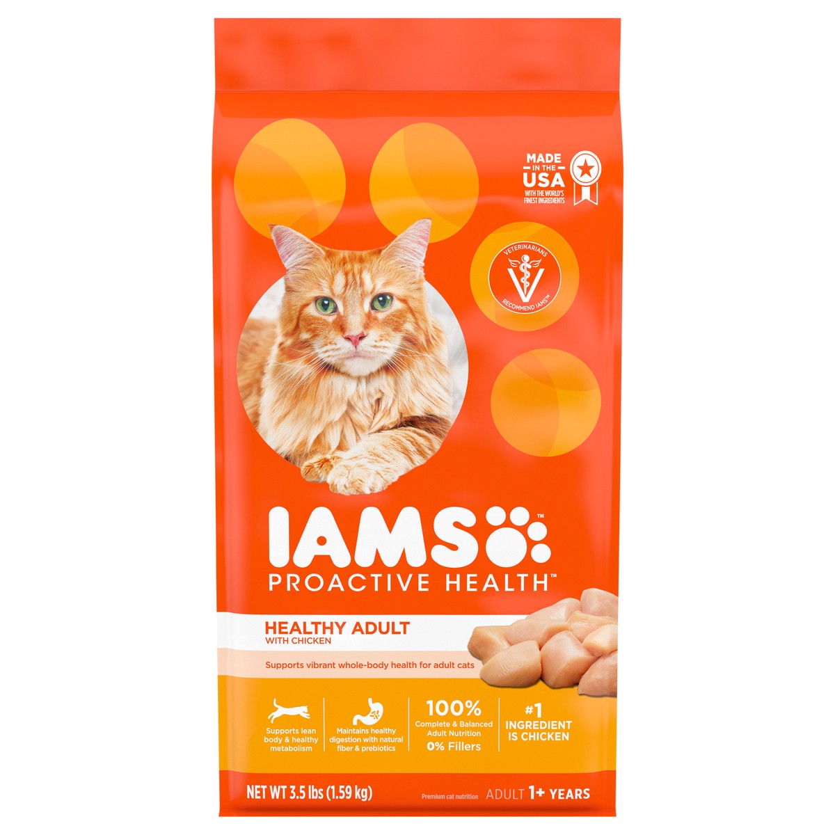 slide 3 of 14, IAMS Proactive Health with Chicken Adult Premium Dry Cat Food - 3.5lbs, 3.5 lb