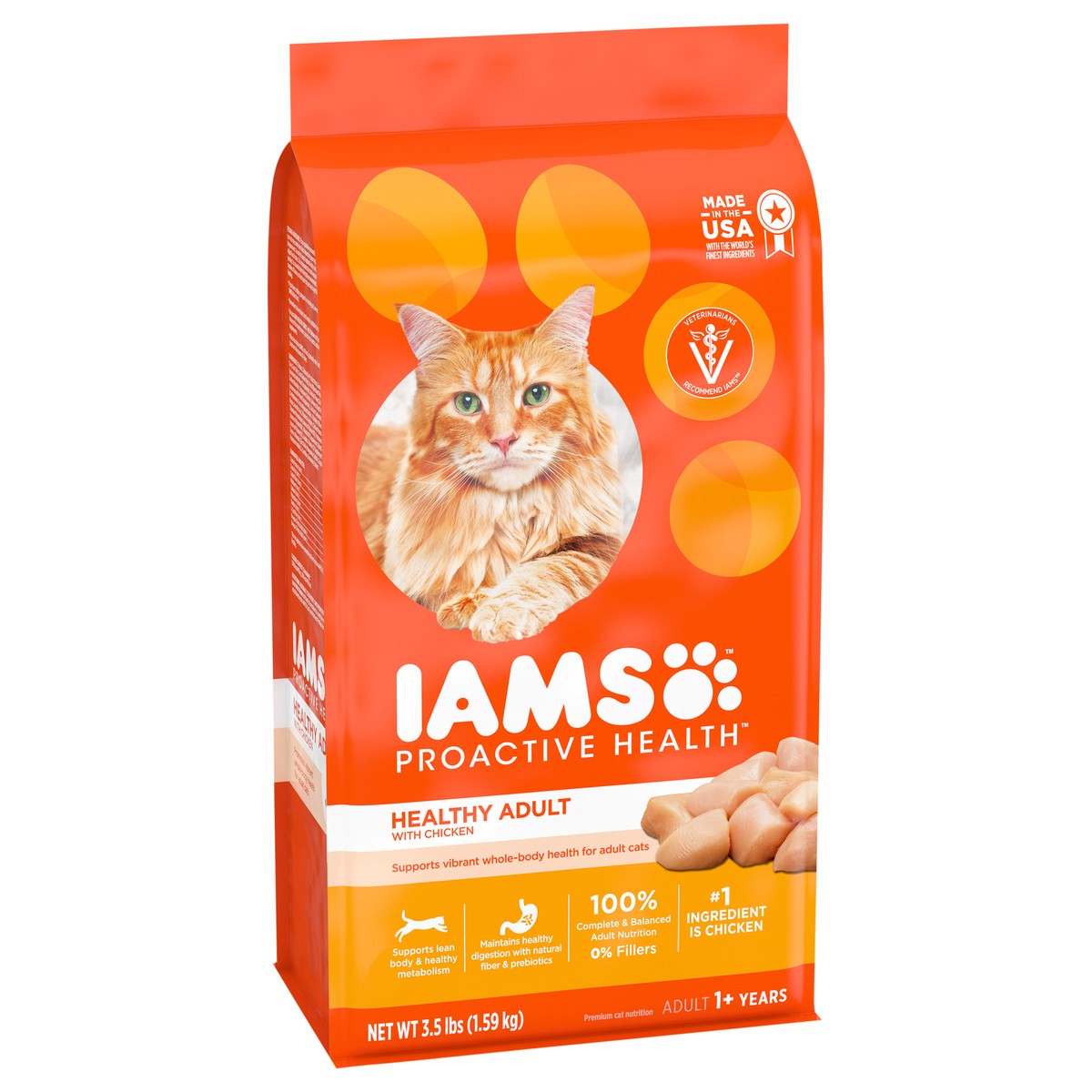slide 4 of 14, IAMS Proactive Health with Chicken Adult Premium Dry Cat Food - 3.5lbs, 3.5 lb