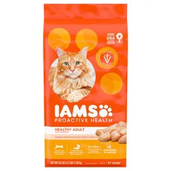 IAMS PROACTIVE HEALTH Adult Healthy Dry Cat Food with Chicken Cat Kibble, 3.5 lb. Bag