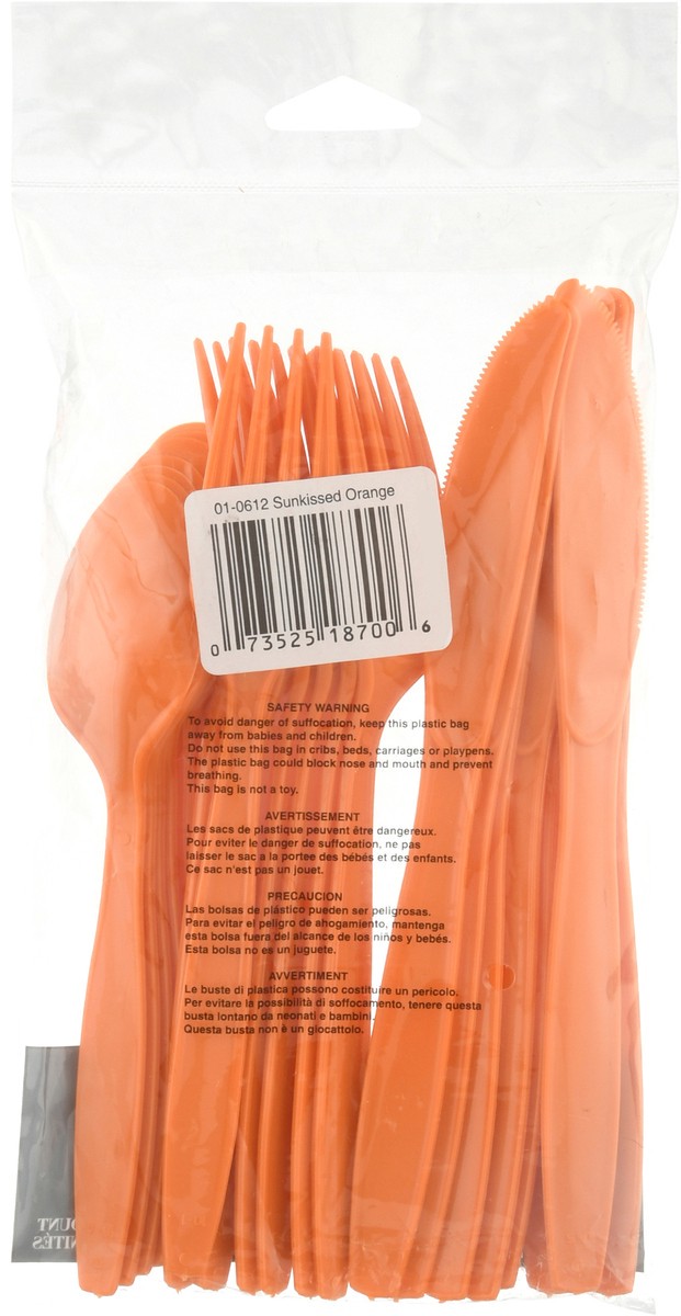 slide 5 of 10, Touch of Color Sunkissed Orange Premium Cutlery 24 Pieces, 24 ct